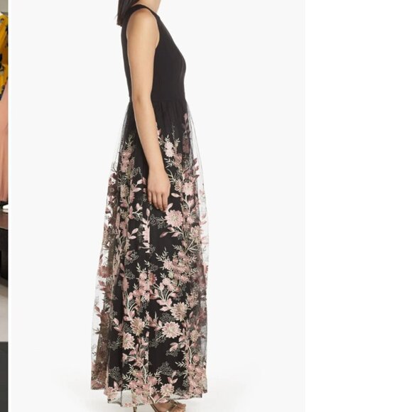 Morgan & Co. Mesh Evening Dress Gown Maxi Embroidered Sister Of Bride 1 - Picture 4 of 8